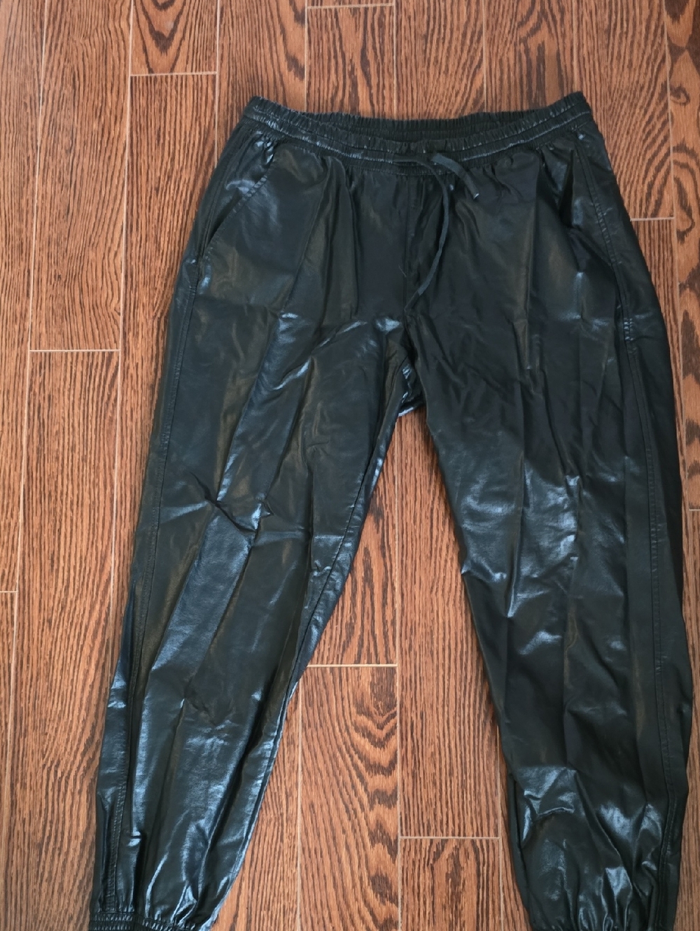 Zara Black Faux Leather Joggers